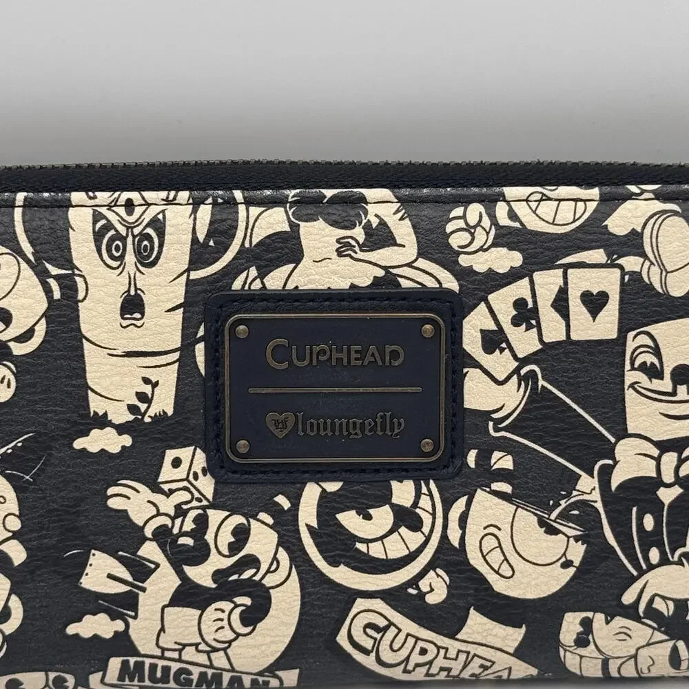 Loungefly Cuphead Mugman Wallet Zip Around Cartoon Print Womens Purse Handbag